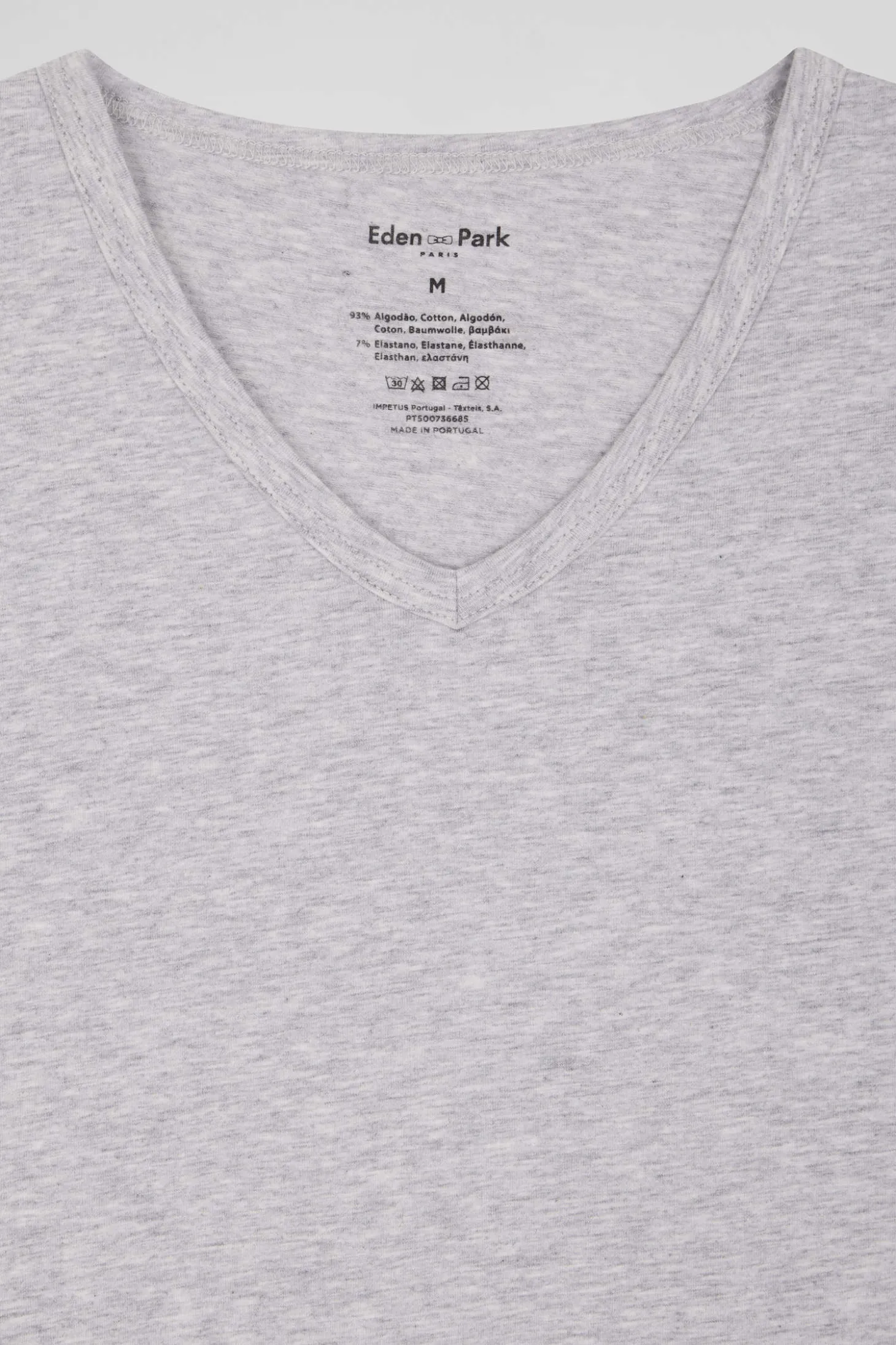 Grey stretch cotton T-shirt