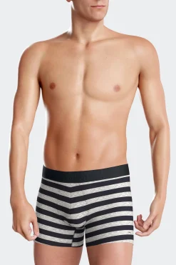 Grey striped stretch cotton boxers