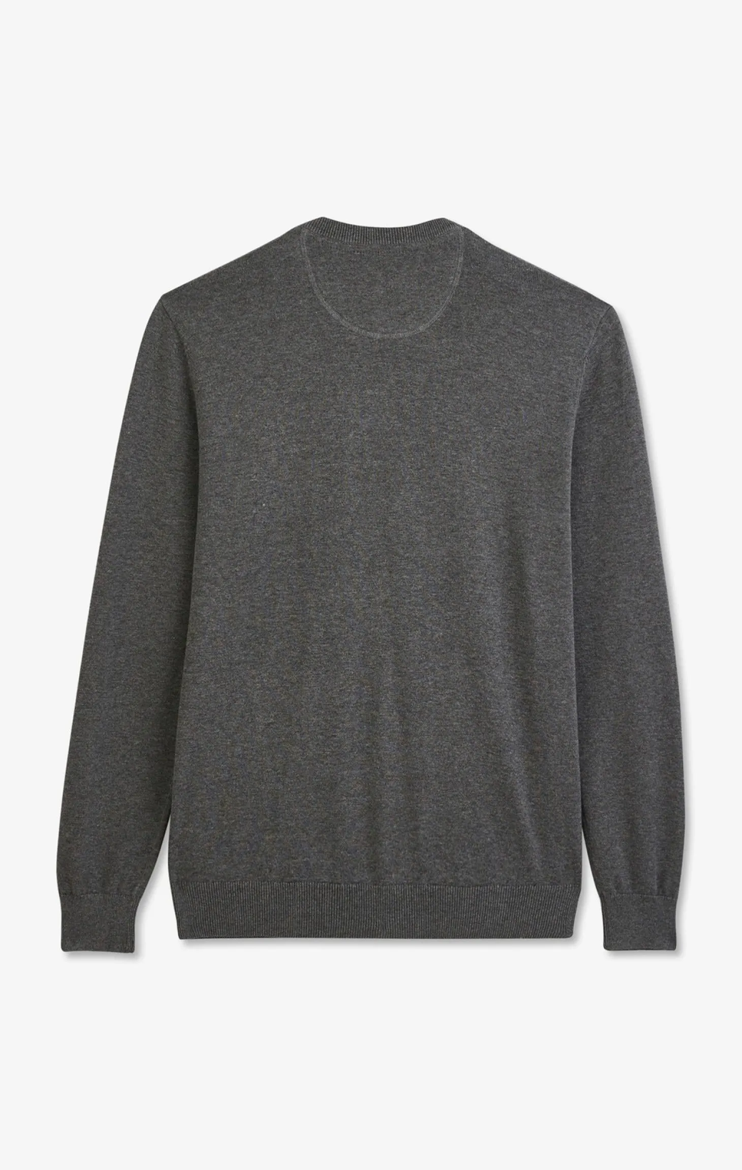 Grey V-neck cotton jersey jumper