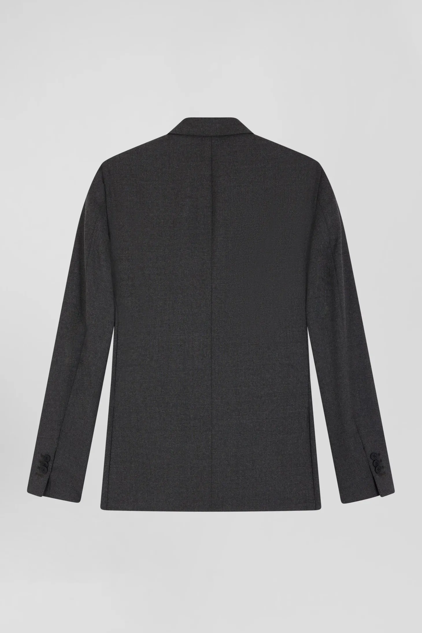 Grey wool blend jacket with striped lining Modern fit