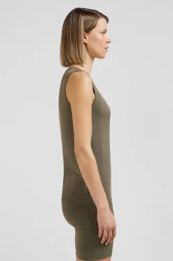 Khaki green sports tank top