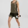 Khaki green stretch sports cycling shorts