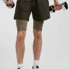 Khaki green stretch sports cycling shorts