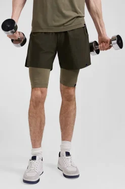 Khaki green stretch sports cycling shorts