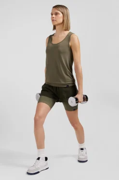 Khaki green stretch sports cycling shorts
