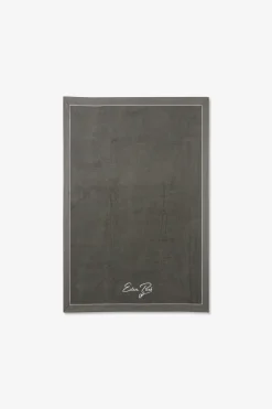 Large bath towel with grey embroidery