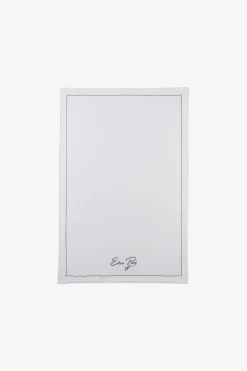 Large bath towel with grey embroidery
