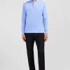 Light blue cotton polo with contrasting neck