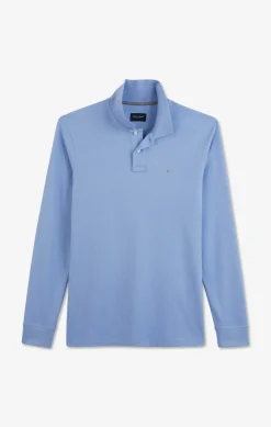 Light blue cotton polo with contrasting neck