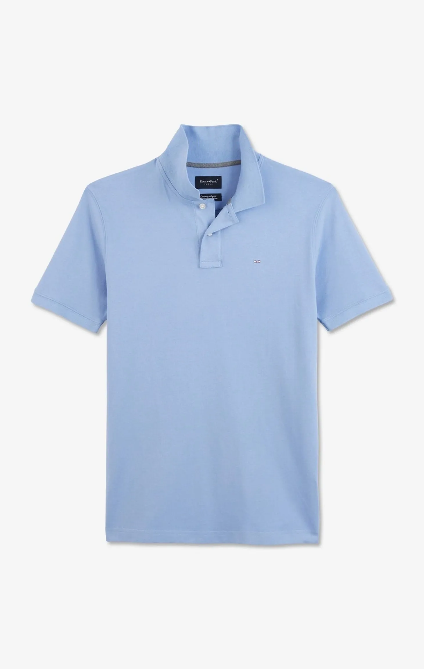 Light blue stretch pima cotton polo