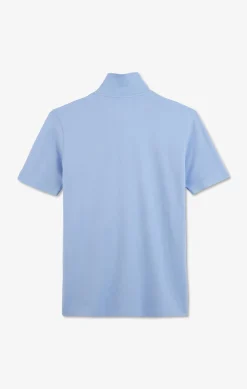 Light blue stretch pima cotton polo