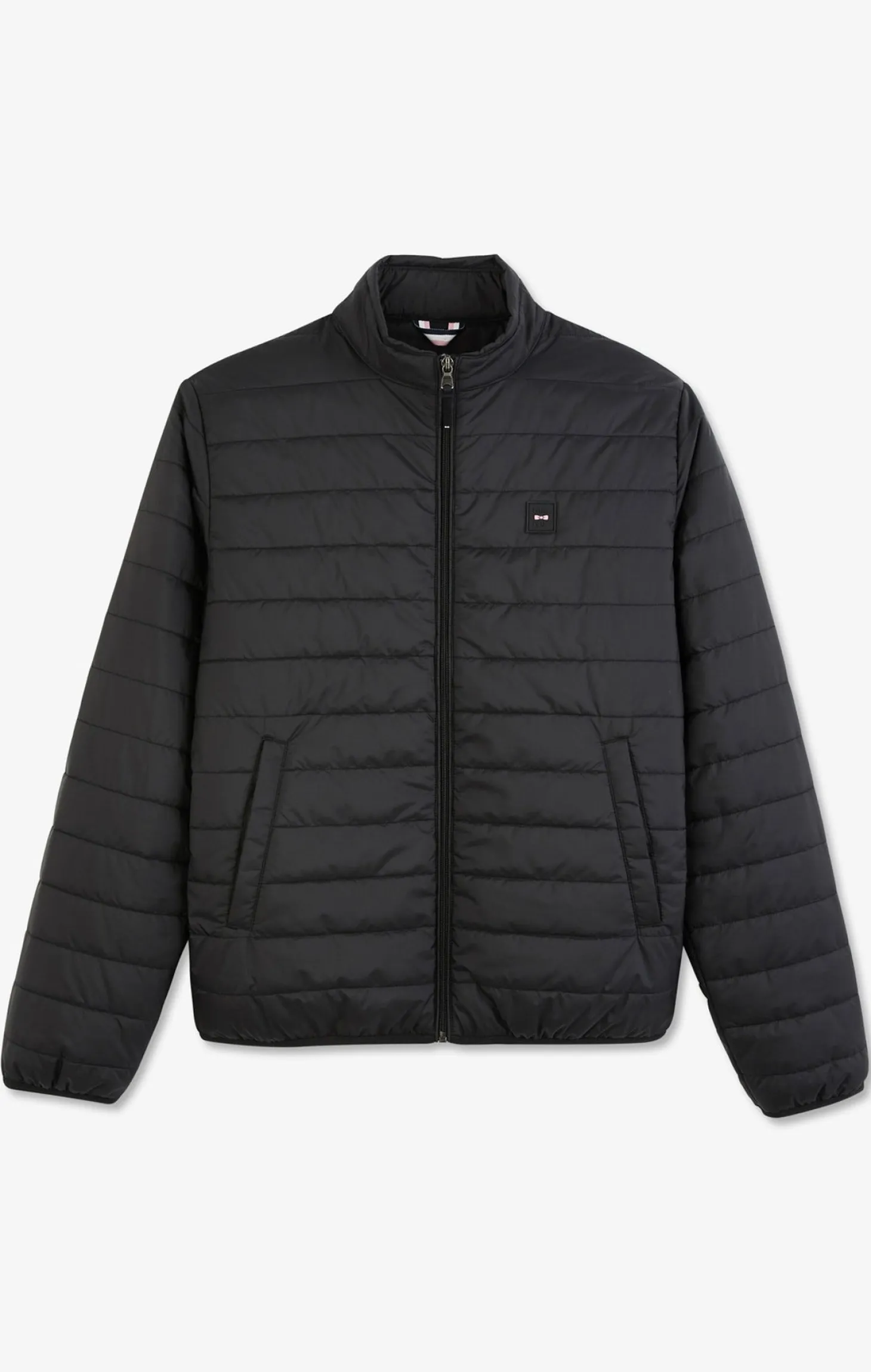 Lightweight, long-sleeved puffa jacket in black
