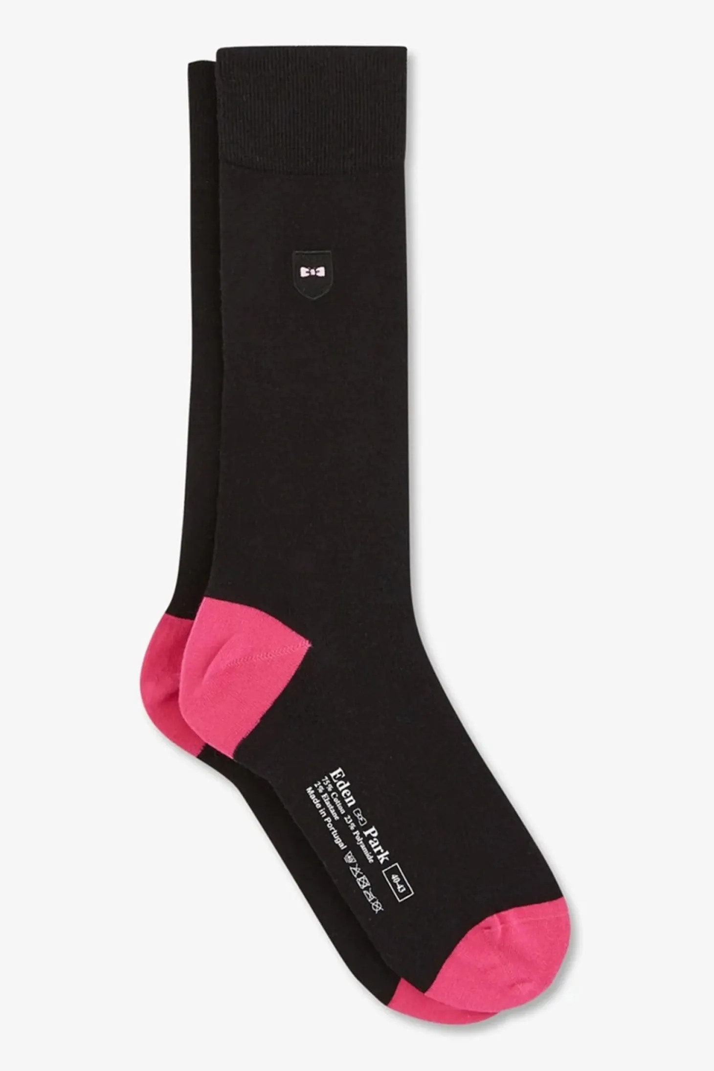 Long black colour-block socks