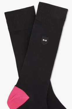 Long black colour-block socks