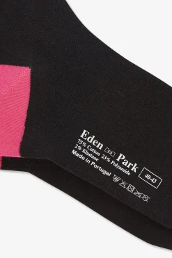 Long black colour-block socks