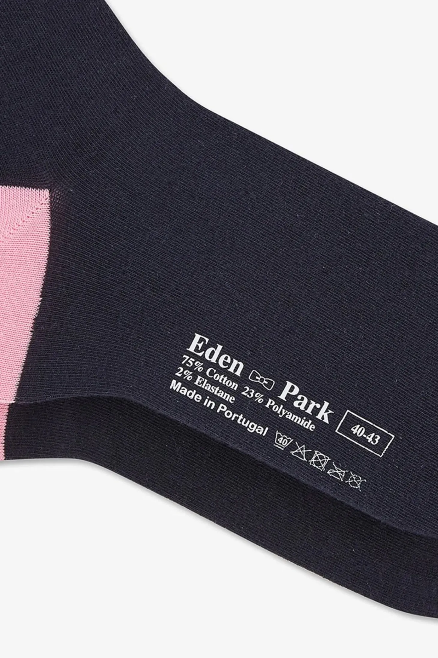 Long navy blue colour-block socks