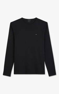 Long sleeved black cotton t-shirt