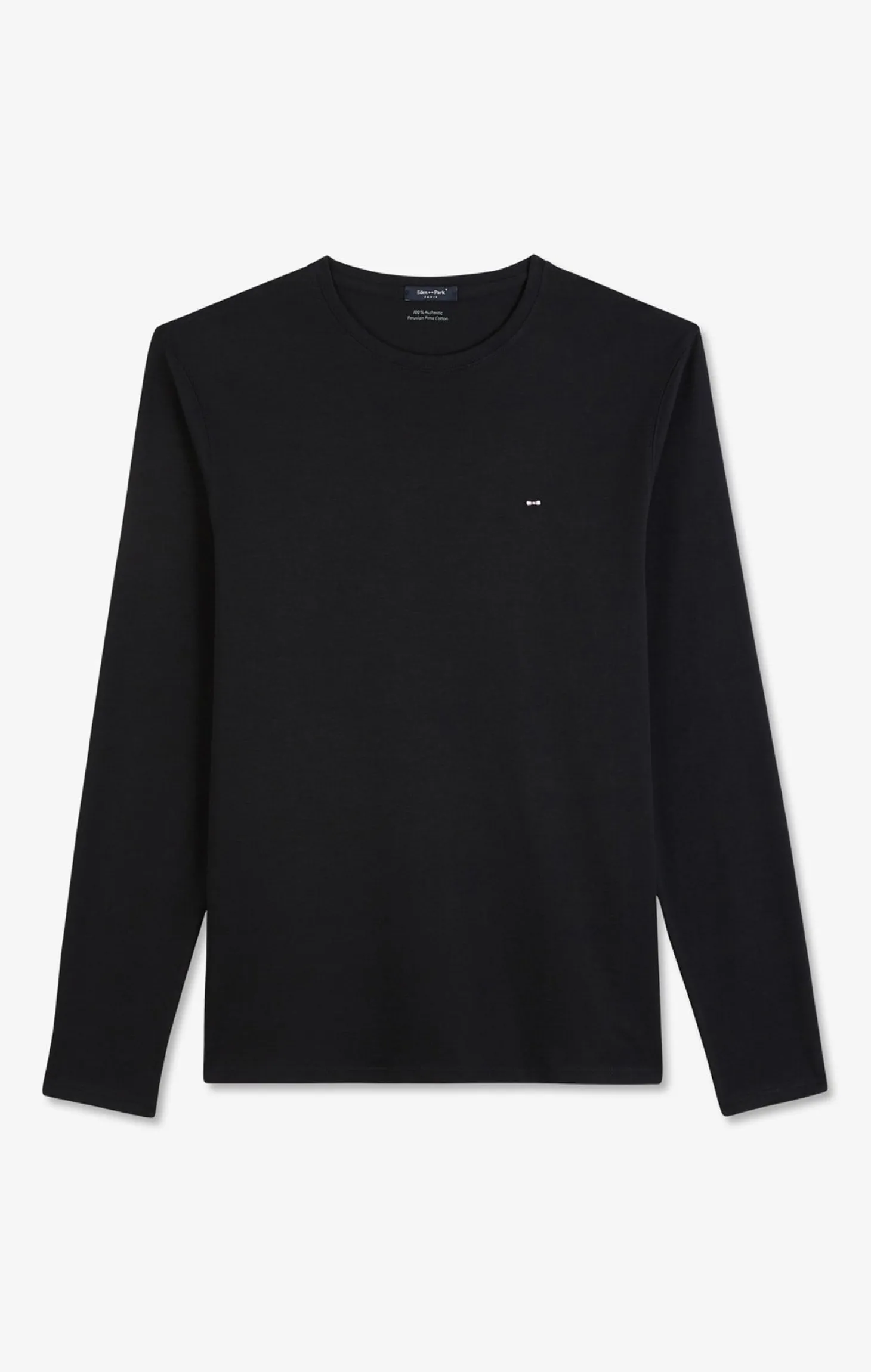 Long sleeved black cotton t-shirt