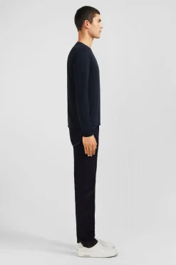 Long sleeved black cotton t-shirt