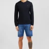 Long sleeved black V neck t-shirt