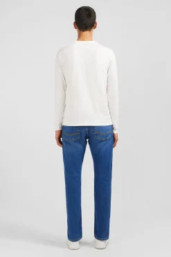 Long sleeved white cotton t-shirt