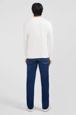 Long sleeved white V neck t-shirt