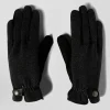 Men's black leather gloves