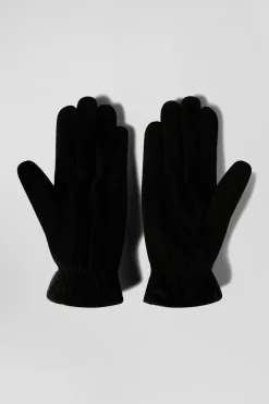Men's black leather gloves