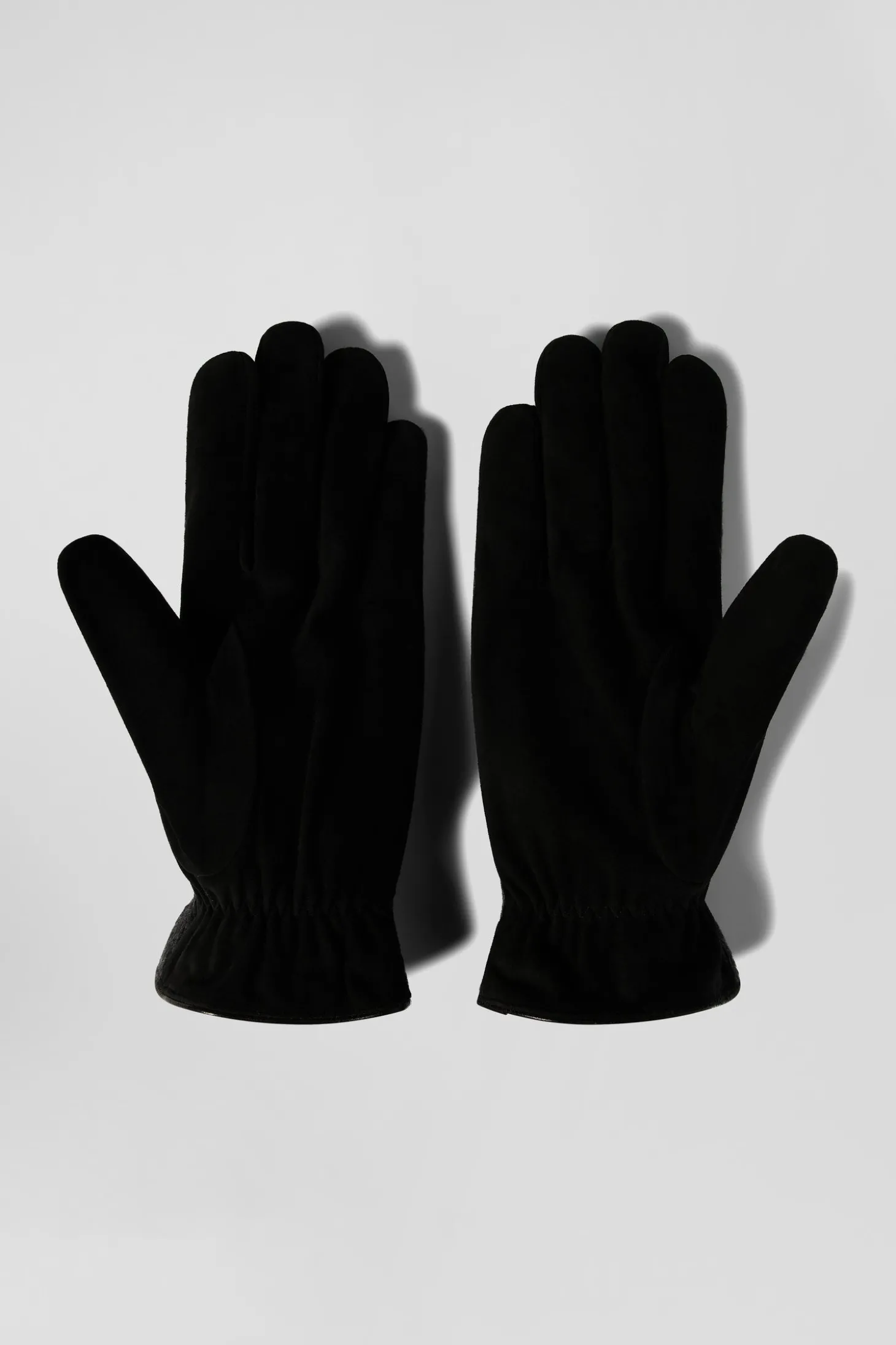 Men's black leather gloves