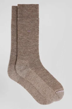 Men's brown alpaca wool blend socks