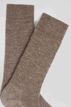 Men's brown alpaca wool blend socks