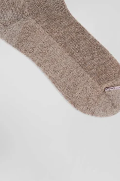 Men's brown alpaca wool blend socks