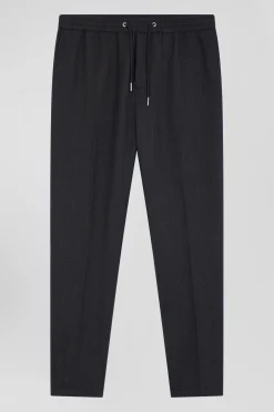 Modern anthracite grey elastic waist trousers