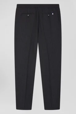 Modern anthracite grey elastic waist trousers