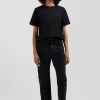 Modern black cotton short-sleeved T-shirt