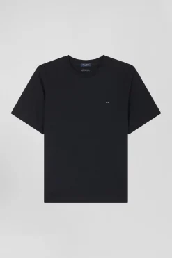 Modern black cotton short-sleeved T-shirt