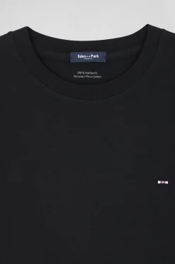 Modern black cotton short-sleeved T-shirt
