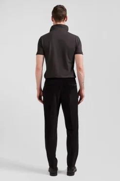 Modern brown elastic waist corduroy trousers
