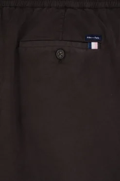 Modern brown stretch cotton elastic waist trousers
