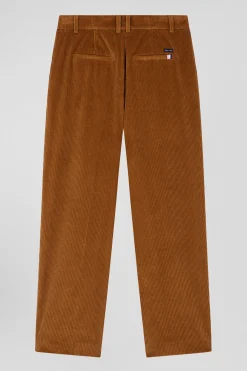 Modern camel checked corduroy trousers