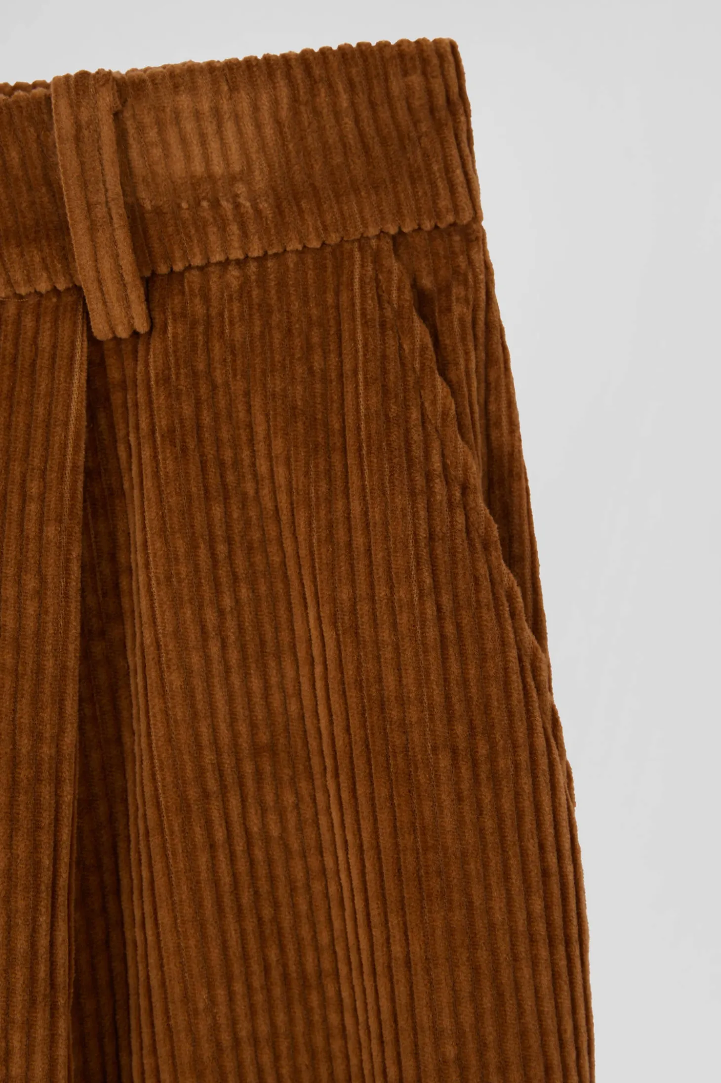 Modern camel checked corduroy trousers