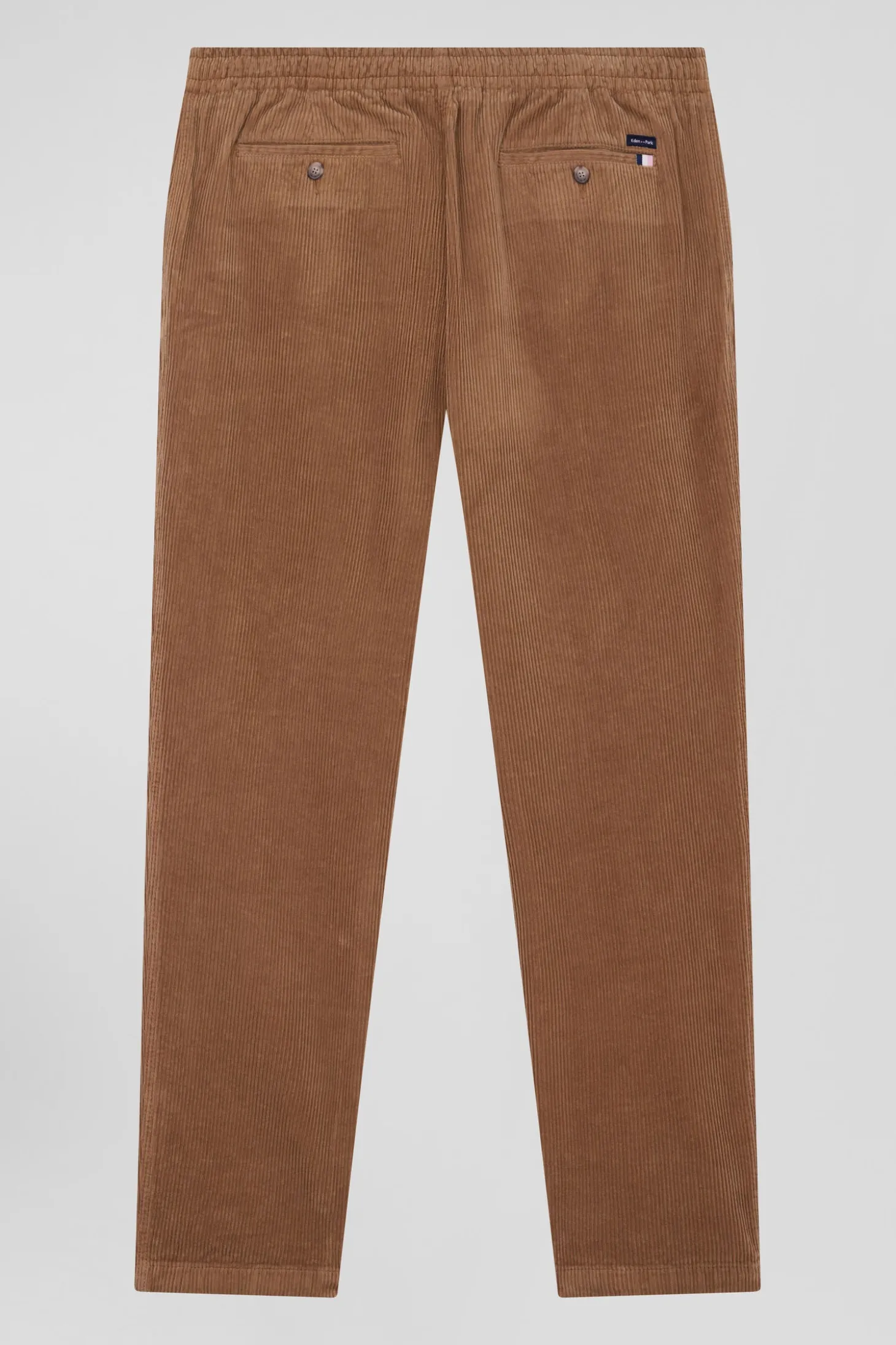 Modern camel stretch cotton elastic waist trousers