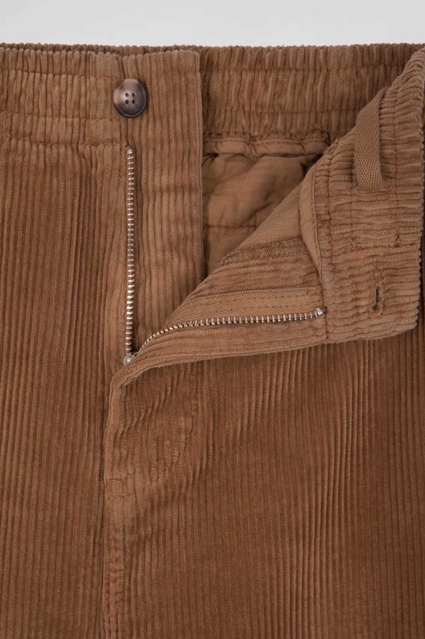 Modern camel stretch cotton elastic waist trousers