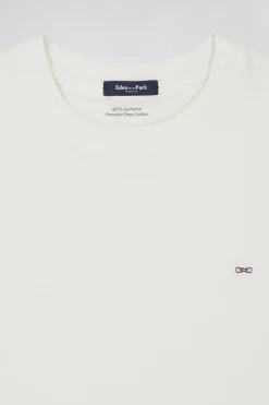 Modern ecru cotton short-sleeved T-shirt
