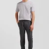 Modern grey elastic waist trousers