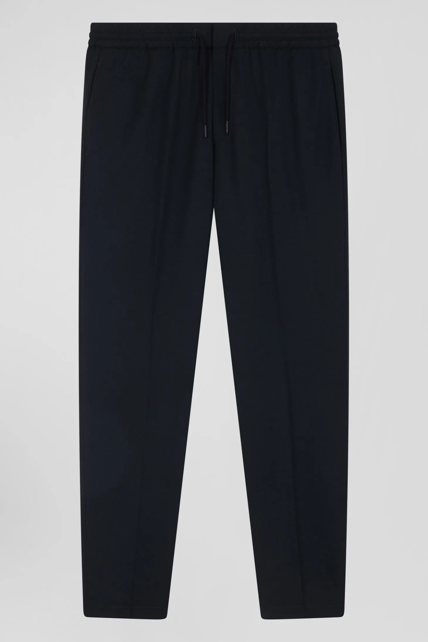 Modern khaki stretch wool elastic waist trousers