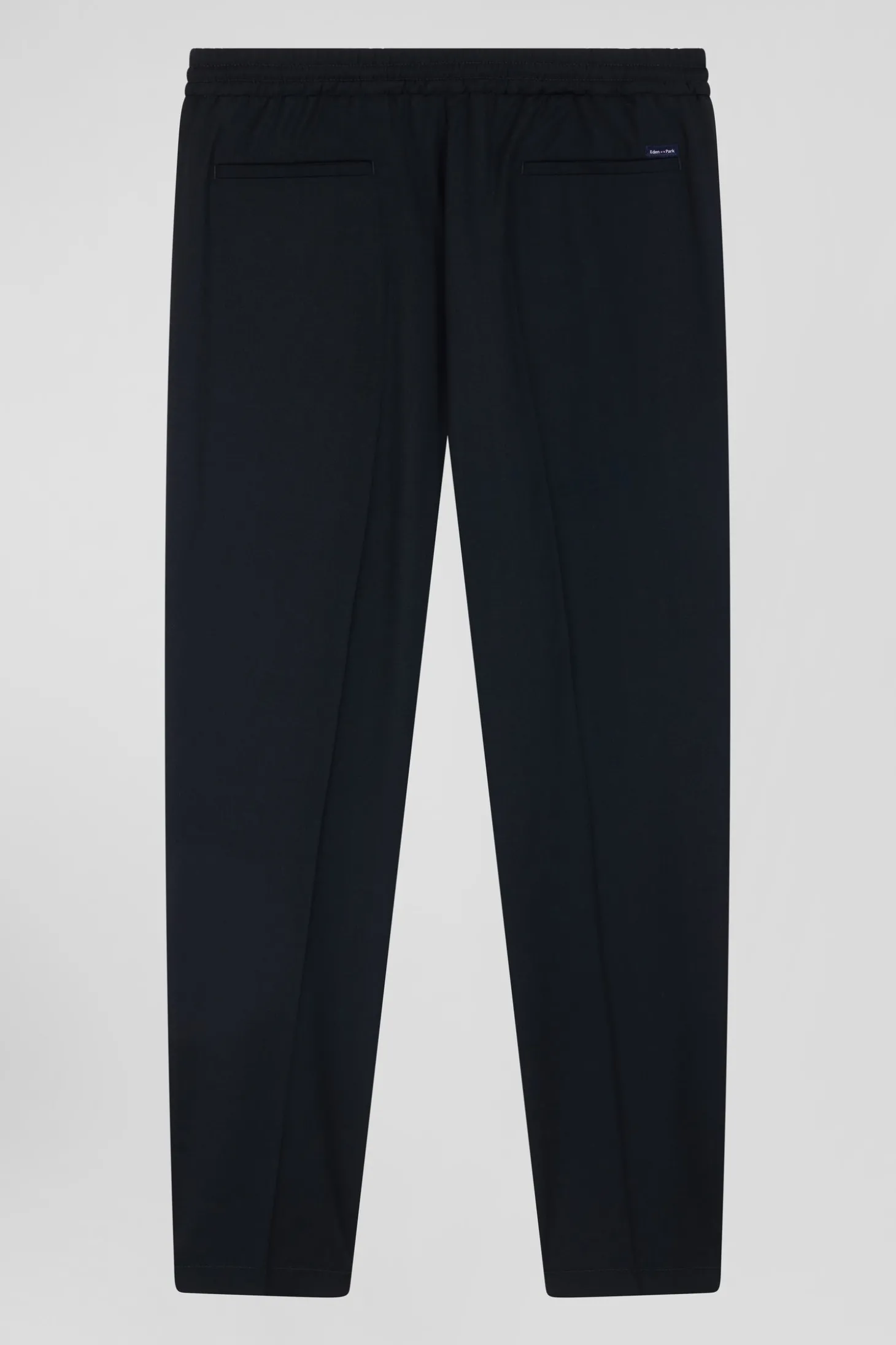 Modern khaki stretch wool elastic waist trousers