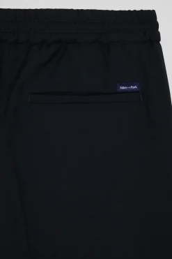 Modern khaki stretch wool elastic waist trousers