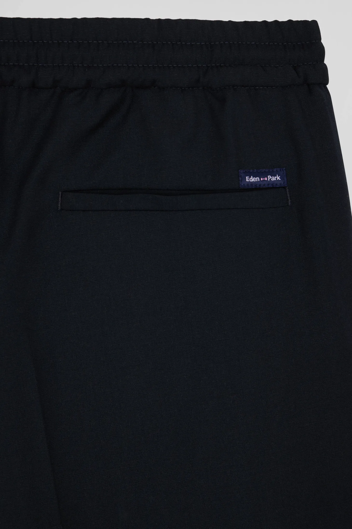 Modern khaki stretch wool elastic waist trousers