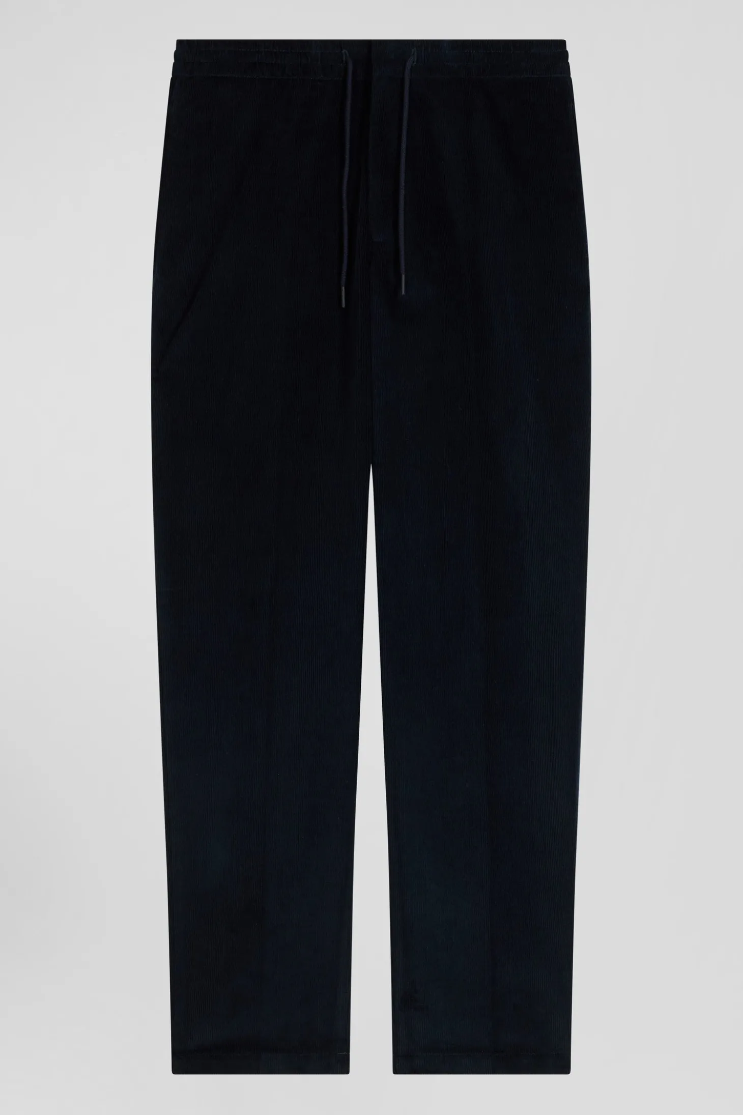 Modern navy blue elastic waist corduroy trousers